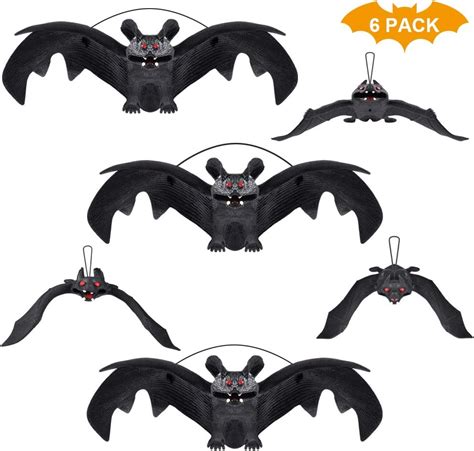 fake bats for halloween|More.